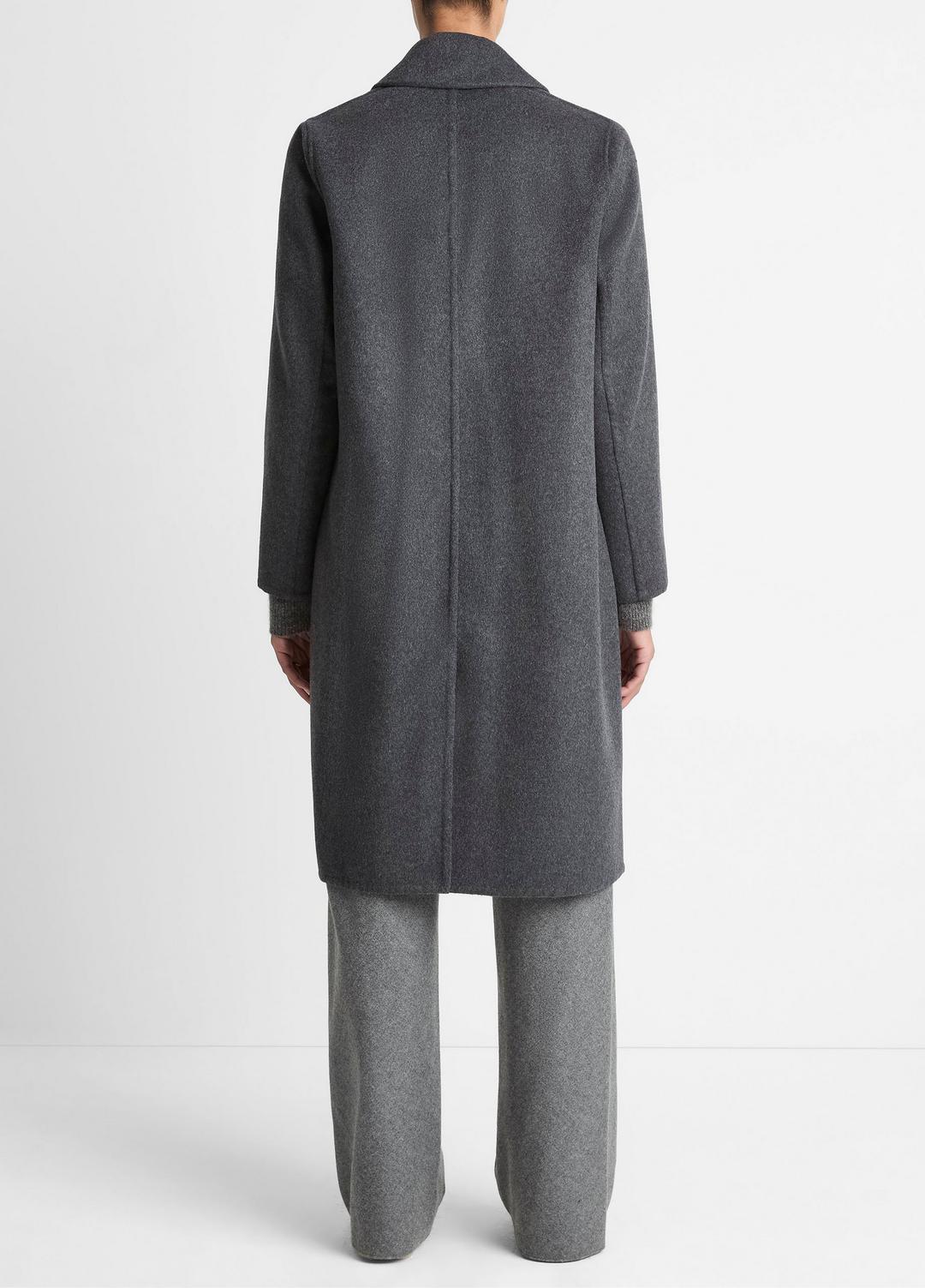 VINCE Women Classic Wool-Blend Straight Coat in Coats CHARCOAL