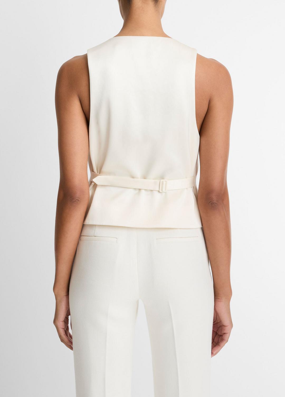 VINCE Women Sculptural Fitted Vest in Vests OFF WHITE