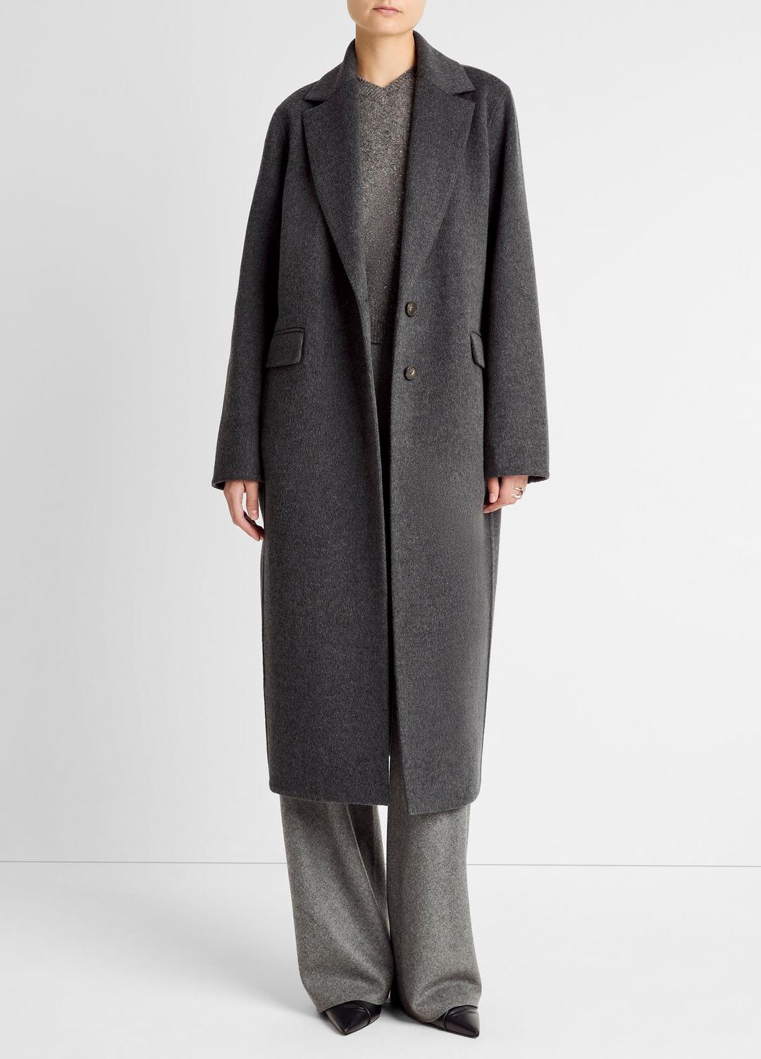 VINCE Women Wool-Blend Single-Breasted Coat in Coats CHARCOAL