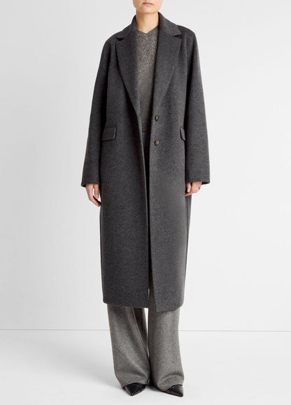 VINCE Women Wool-Blend Single-Breasted Coat in Coats CHARCOAL