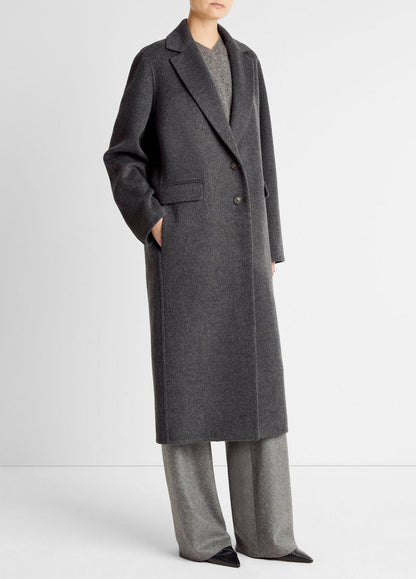 VINCE Women Wool-Blend Single-Breasted Coat in Coats CHARCOAL