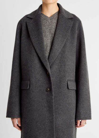VINCE Women Wool-Blend Single-Breasted Coat in Coats CHARCOAL