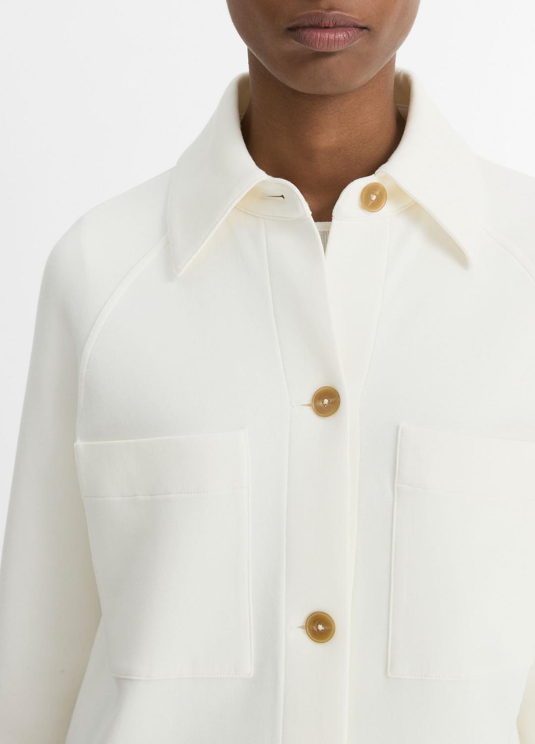 VINCE Women Cotton-Blend Shirt Jacket in Jackets OFF WHITE