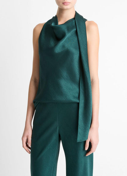 VINCE Women Satin Scarf Top in Tank Tops JUNIPER