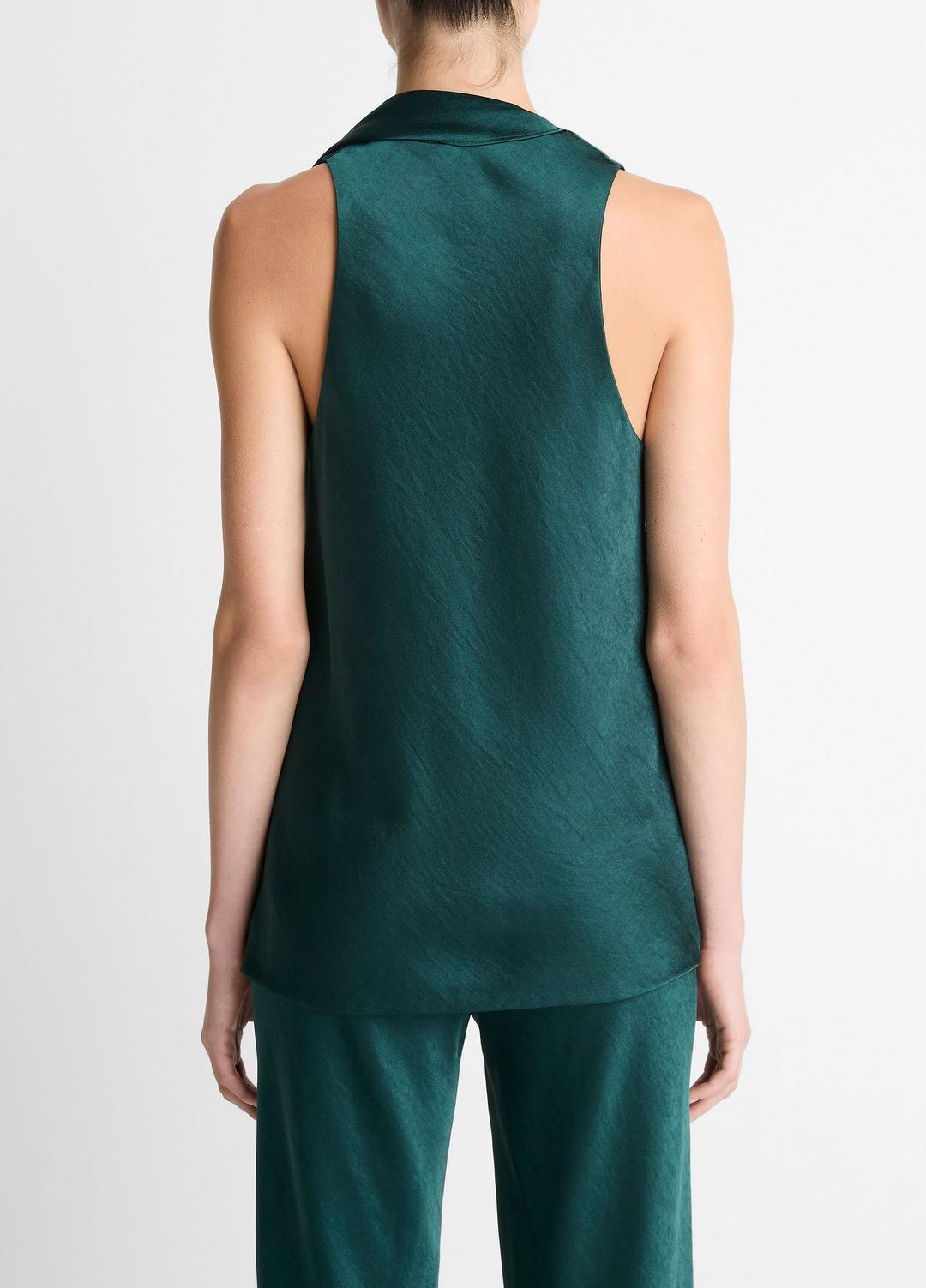 VINCE Women Satin Scarf Top in Tank Tops JUNIPER