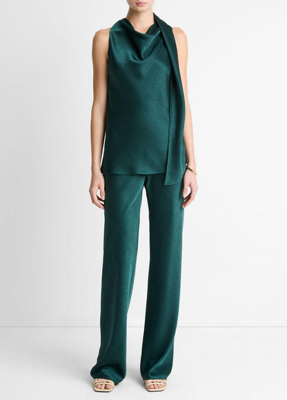 VINCE Women Satin Scarf Top in Tank Tops JUNIPER