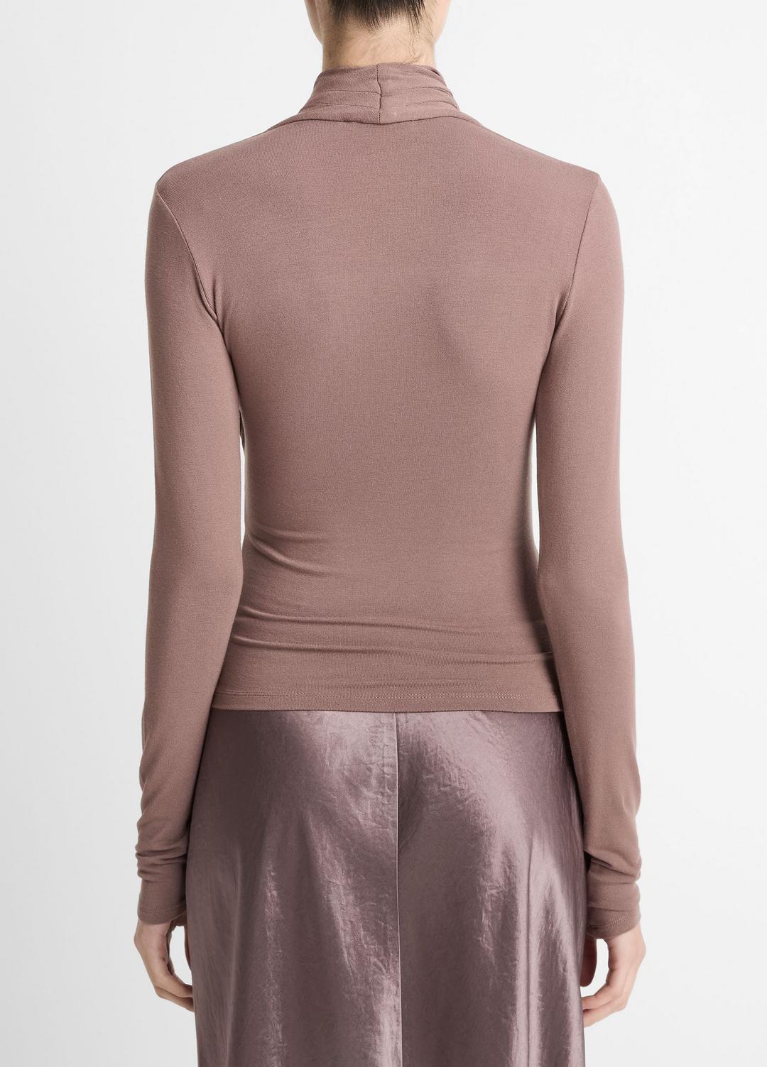 VINCE Women Fixed Wrap Long-Sleeve Top in Long Sleeve SMOKY BERRY
