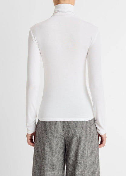 VINCE Women Essential Long-Sleeve Turtleneck Top in Long Sleeve OFF WHITE