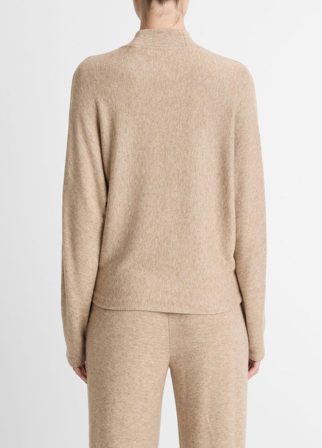 VINCE Women Cozy Dolman-Sleeve Mock-Neck Top in Long Sleeve HEATHER BRUNA