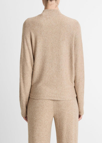 VINCE Women Cozy Dolman-Sleeve Mock-Neck Top in Long Sleeve HEATHER BRUNA