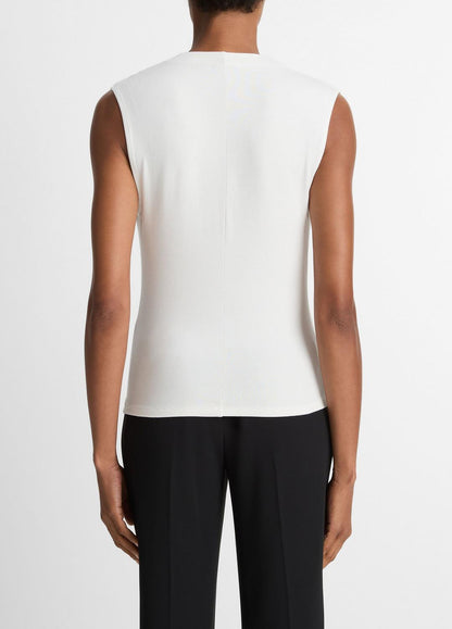 VINCE Women Jersey Draped Cowl-Neck Top in Tank Tops GESSO