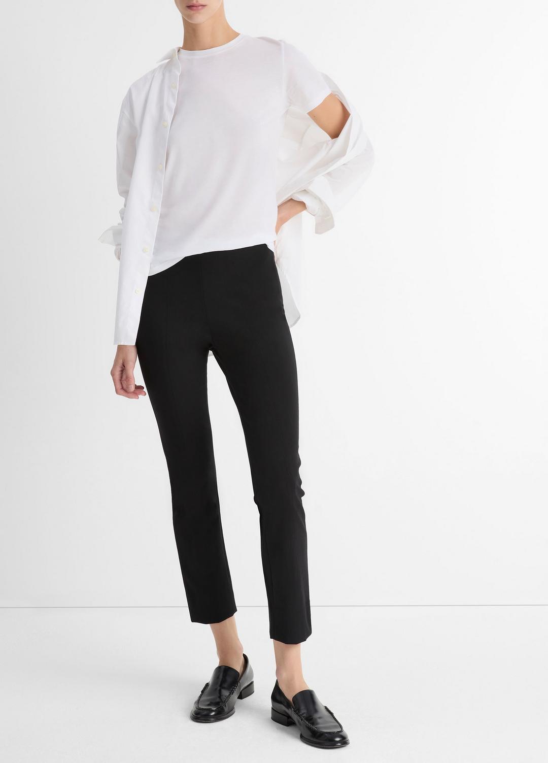 VINCE Women Essential Pima Cotton Crew Neck T-Shirt in Short Sleeve OPTIC WHITE