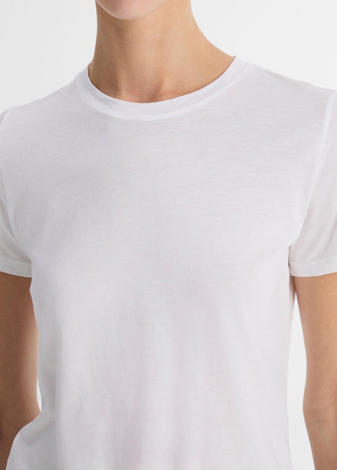 VINCE Women Essential Pima Cotton Crew Neck T-Shirt in Short Sleeve OPTIC WHITE
