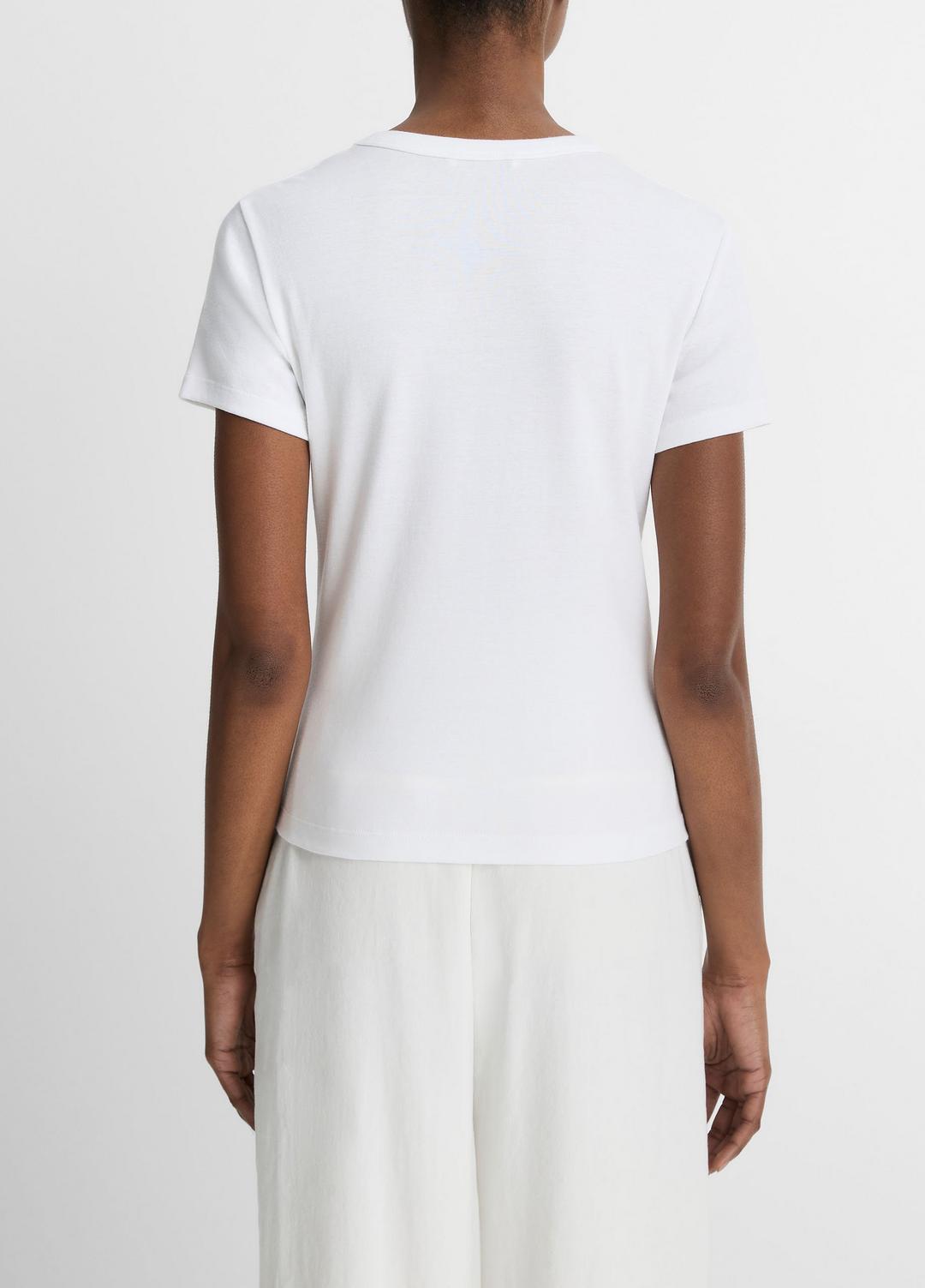 VINCE Women Pima Cotton-Blend '90s Shrunken T-Shirt in Short Sleeve OPTIC WHITE