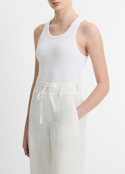 VINCE Women Ribbed Scoop-Neck Tank in Tank Tops OPTIC WHITE