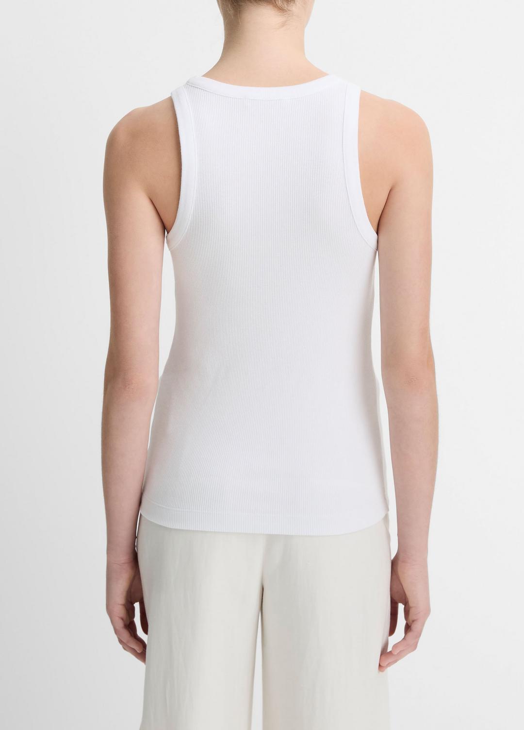 VINCE Women Ribbed Scoop-Neck Tank in Tank Tops OPTIC WHITE