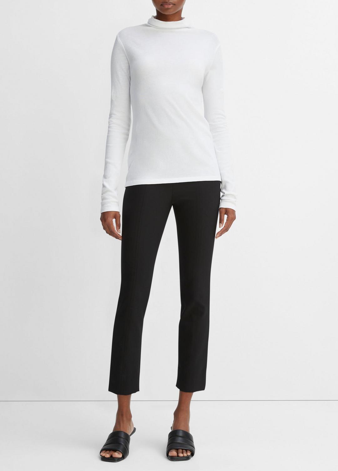 VINCE Women Essential Long Sleeve Turtleneck in Long Sleeve OPTIC WHITE