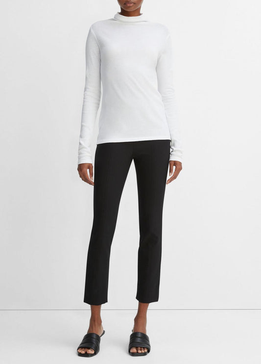 VINCE Women Essential Long Sleeve Turtleneck in Long Sleeve OPTIC WHITE