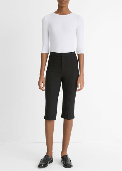 VINCE Women Elbow-Sleeve Crew Neck T-Shirt in Short Sleeve OPTIC WHITE