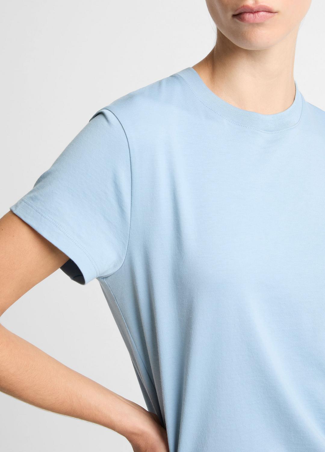VINCE Women Pima Cotton Crew Neck T-Shirt in Short Sleeve DEL MAR