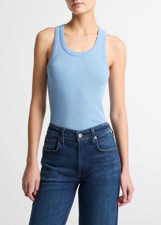 VINCE Women Ribbed Scoop-Neck Tank in Tank Tops HYDRA