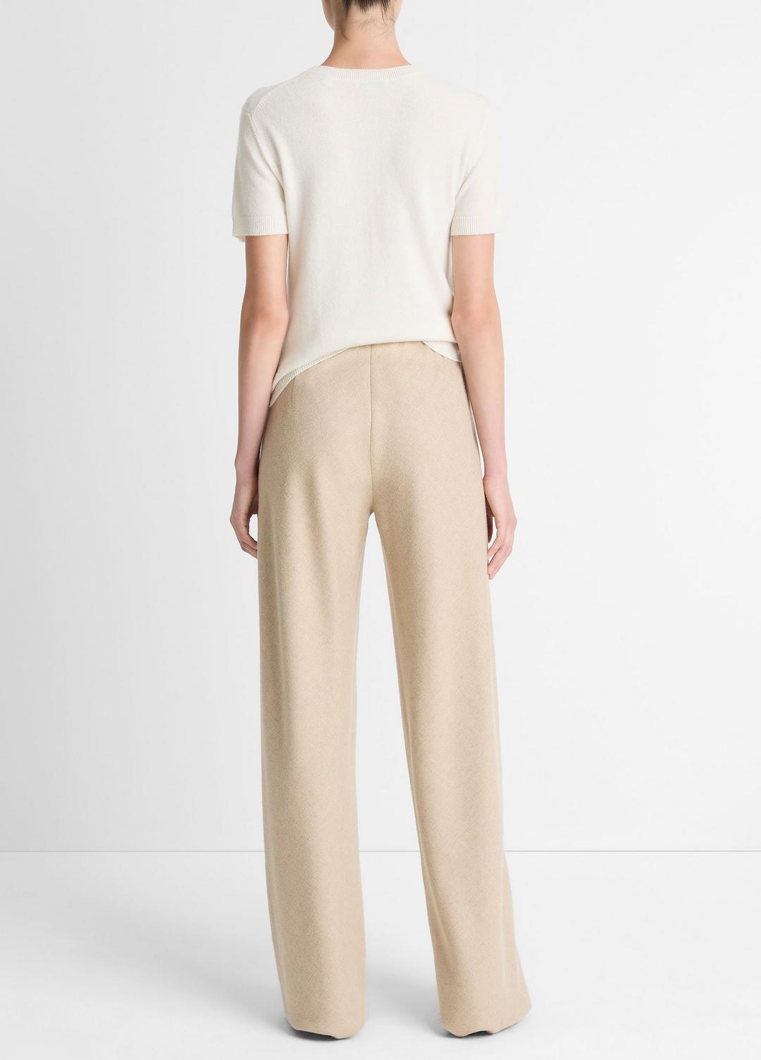 VINCE Women Italian Wool-Blend High-Waist Bias Pant in Trousers OATMEAL