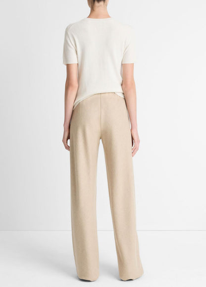 VINCE Women Italian Wool-Blend High-Waist Bias Pant in Trousers OATMEAL