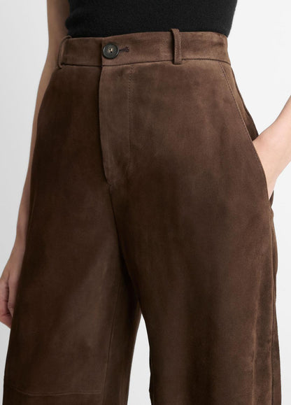 VINCE Women Suede Mid-Rise Trouser in Trousers DEEP ESPRESSO