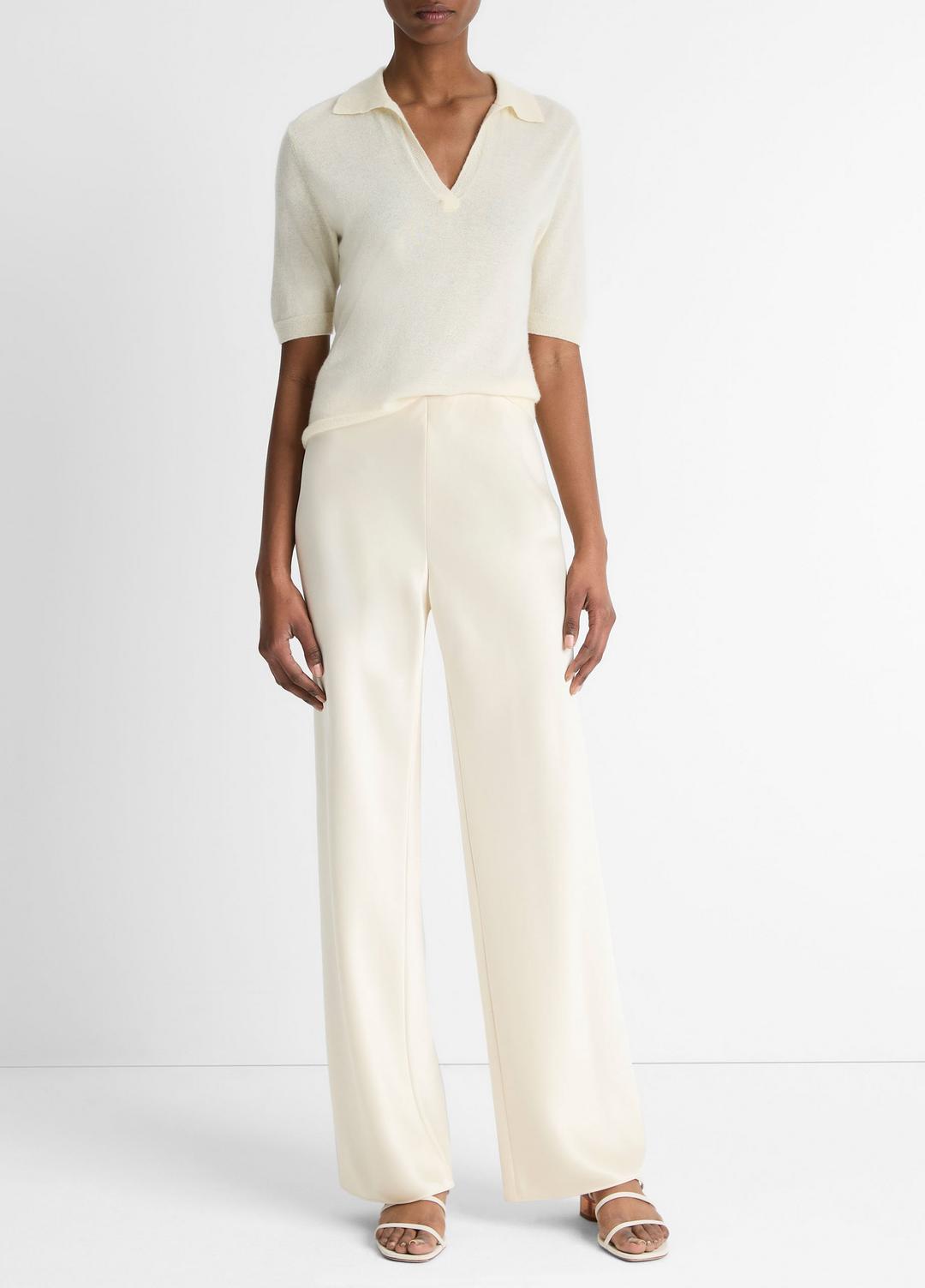 VINCE Women Colette High-Rise Fluid Satin Bias Pant in Pants BONA