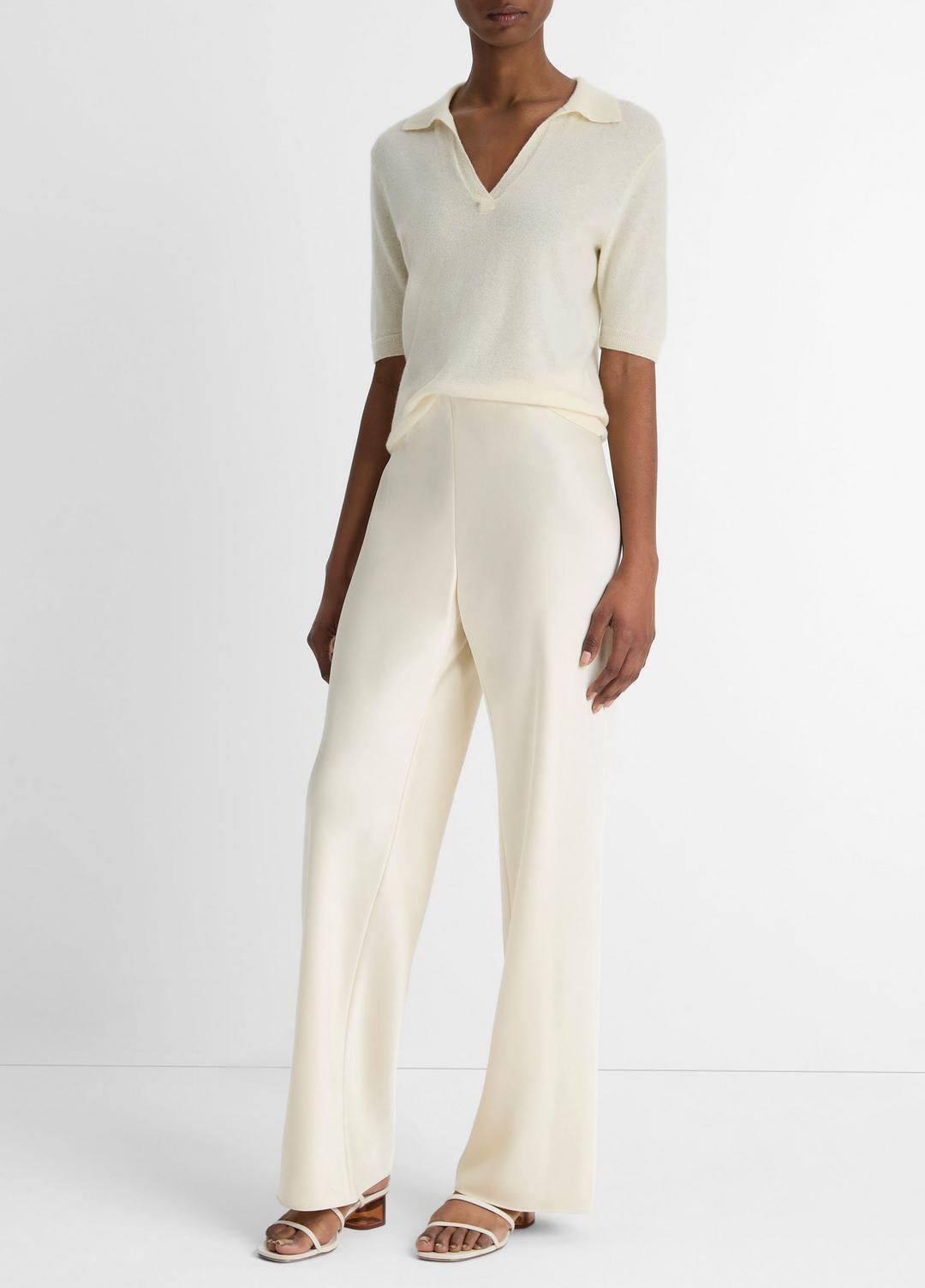 VINCE Women Colette High-Rise Fluid Satin Bias Pant in Pants BONA