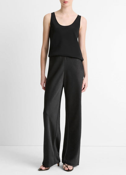 VINCE Women Colette High-Rise Fluid Satin Bias Pant in Trousers BLACK