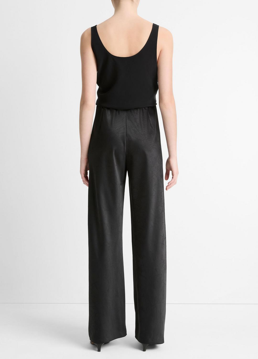 VINCE Women Colette High-Rise Fluid Satin Bias Pant in Trousers BLACK