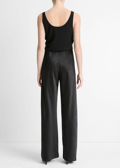 VINCE Women Colette High-Rise Fluid Satin Bias Pant in Trousers BLACK
