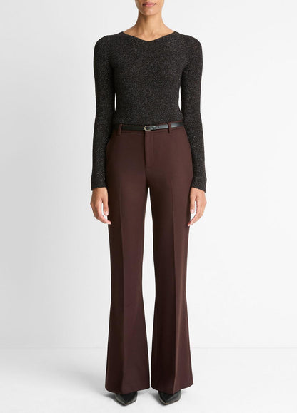 VINCE Women Sculptural Flare Trouser in Trousers BLACK GRAPE