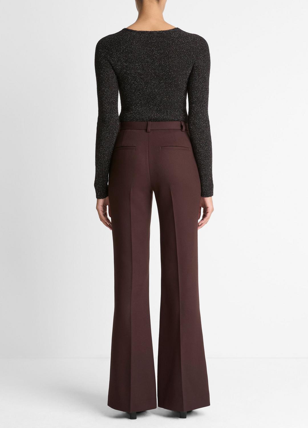 VINCE Women Sculptural Flare Trouser in Trousers BLACK GRAPE