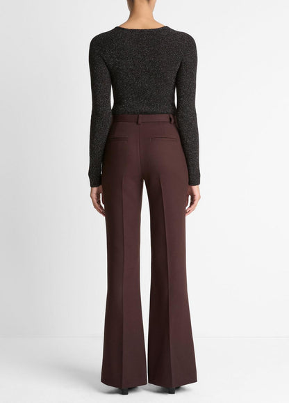 VINCE Women Sculptural Flare Trouser in Trousers BLACK GRAPE