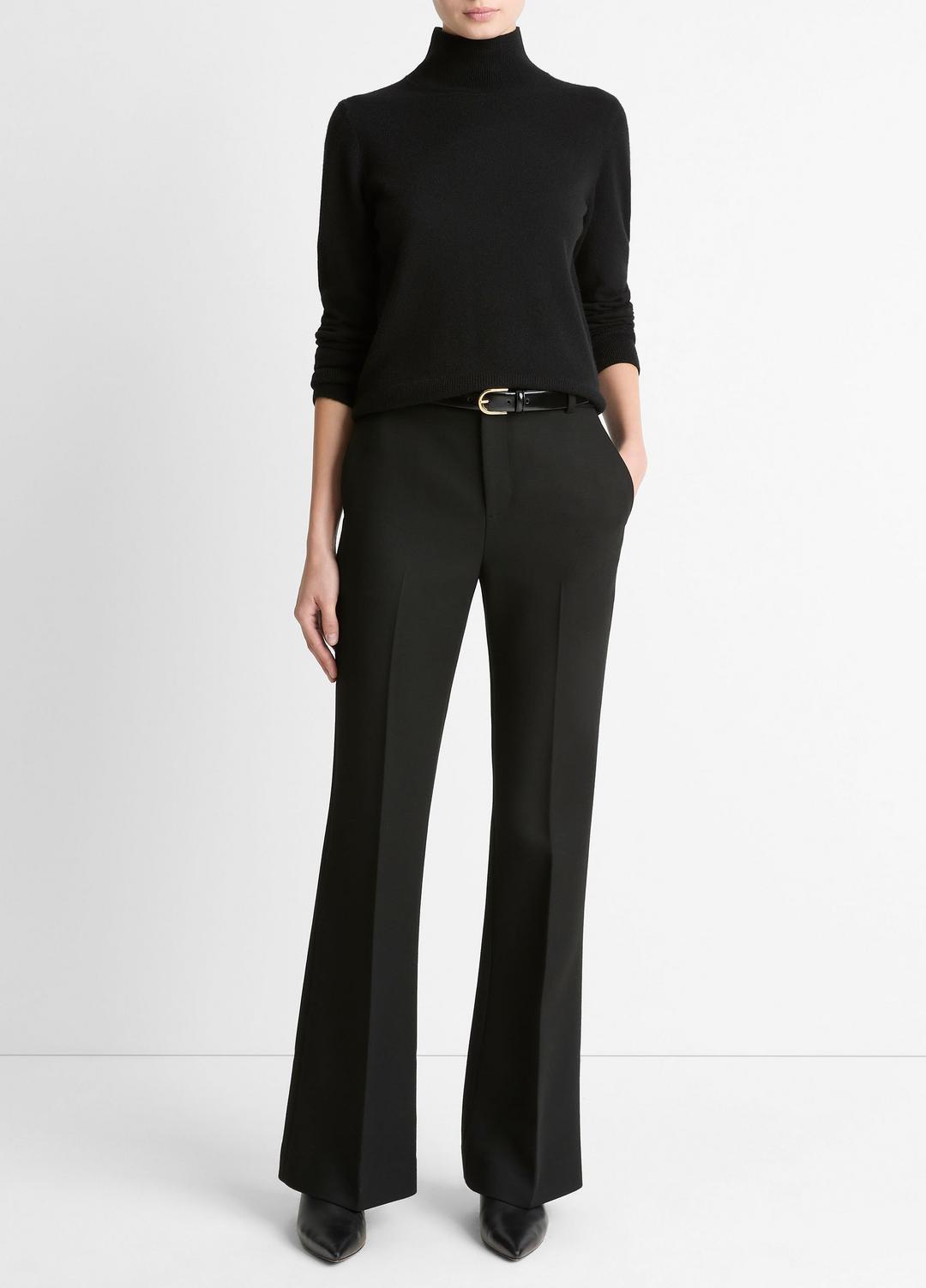 VINCE Women Sculptural Flare Trouser in Trousers BLACK