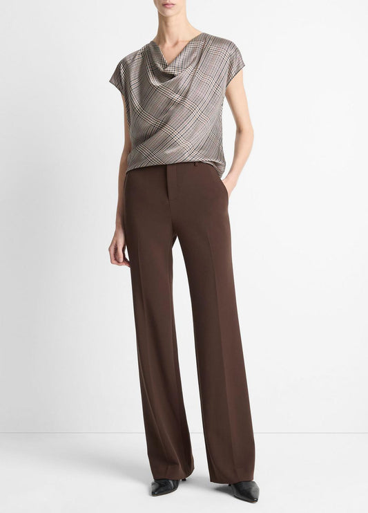 VINCE Women Mid-Rise Tailored Flare Pant in Trousers DEEP ESPRESSO