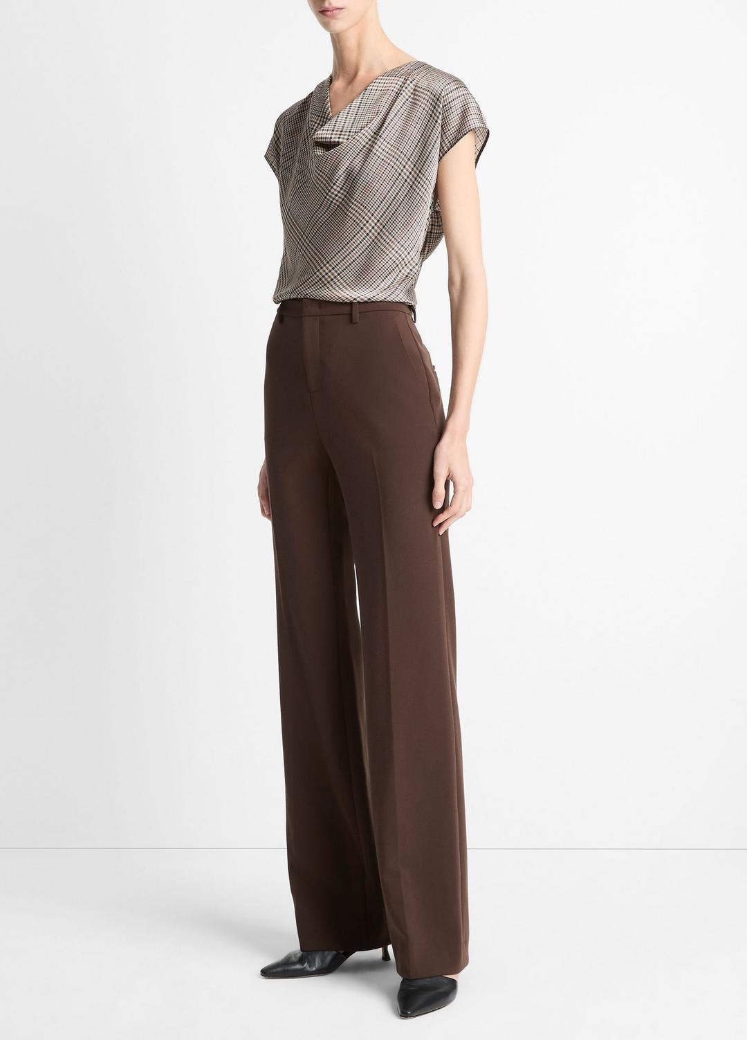 VINCE Women Mid-Rise Tailored Flare Pant in Trousers DEEP ESPRESSO
