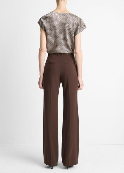 VINCE Women Mid-Rise Tailored Flare Pant in Trousers DEEP ESPRESSO