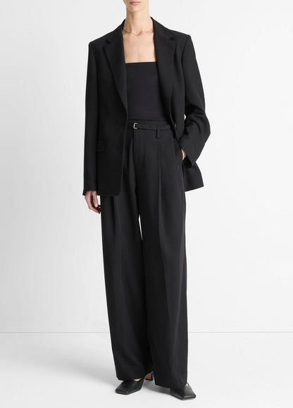 VINCE Women High-Waist Pleated Trouser in Trousers BLACK