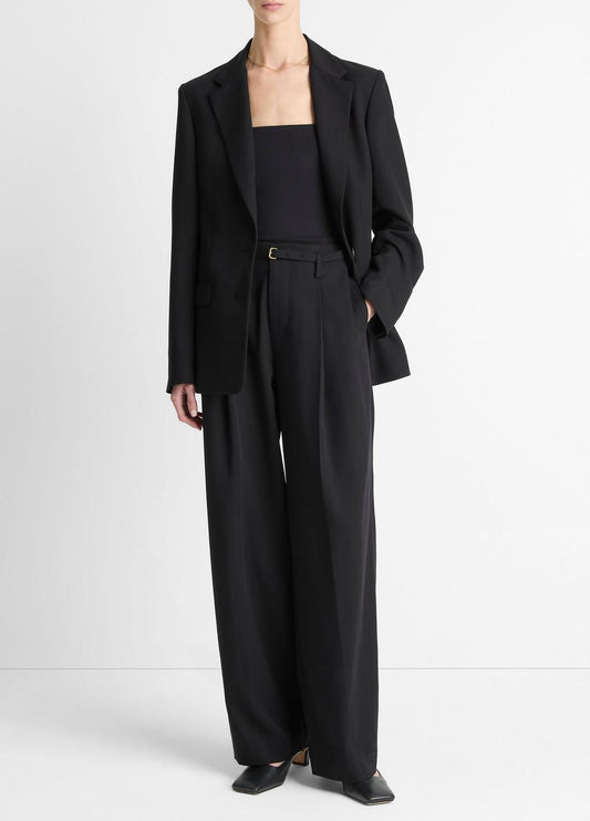 VINCE Women High-Waist Pleated Trouser in Trousers BLACK