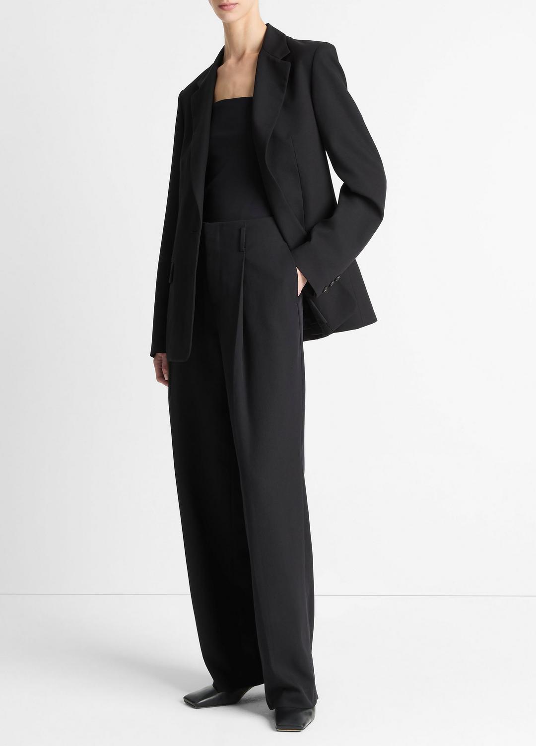 VINCE Women High-Waist Pleated Trouser in Trousers BLACK
