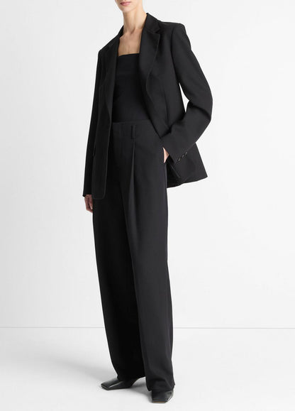 VINCE Women High-Waist Pleated Trouser in Trousers BLACK