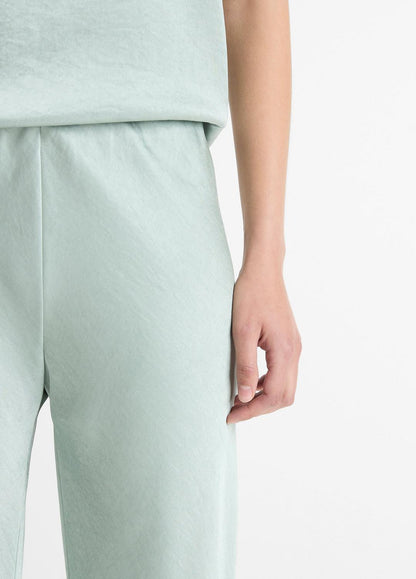 VINCE Women Colette High-Rise Fluid Satin Bias Pant in Trousers ALOE STONE