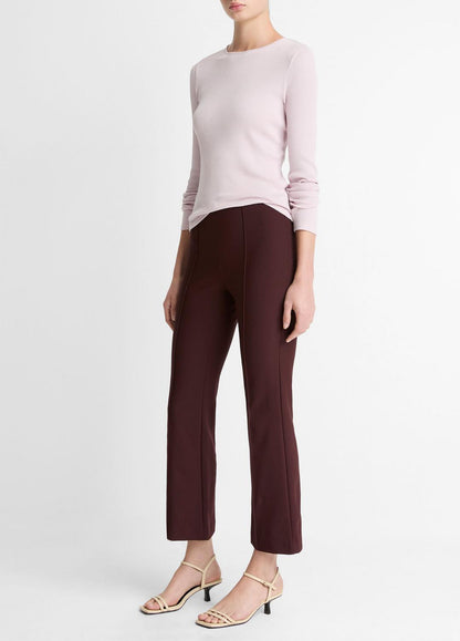 VINCE Women Niki Mid-Rise Pintuck Crop Flare Pant in Trousers OXBLOOD