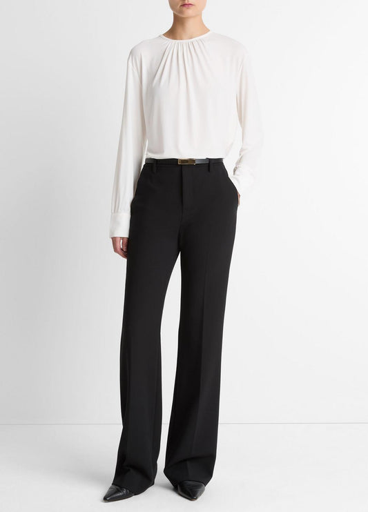 VINCE Women Mid-Rise Tailored Flare Pant in Trousers BLACK
