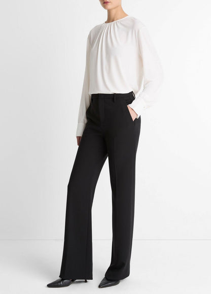 VINCE Women Mid-Rise Tailored Flare Pant in Trousers BLACK