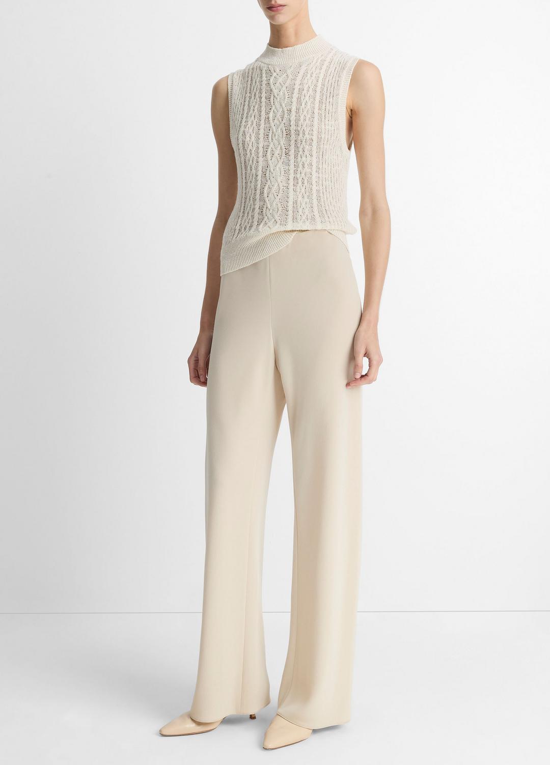 VINCE Women Colette High-Rise Crepe Bias Pant in Trousers SHELL