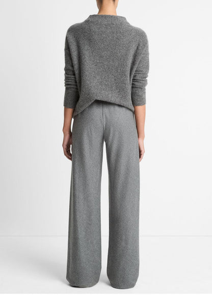 VINCE Women Italian Wool-Blend High-Waist Bias Pant in Trousers MEDIUM HEATHER GREY